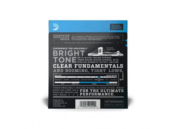 D'Addario EXL170S 45-100 Regular Light, Short Scale, XL Nickel Bass Strings D'Addario EXL170S 45-100 Regular Light, Short Scale, XL Nickel Bass Strings